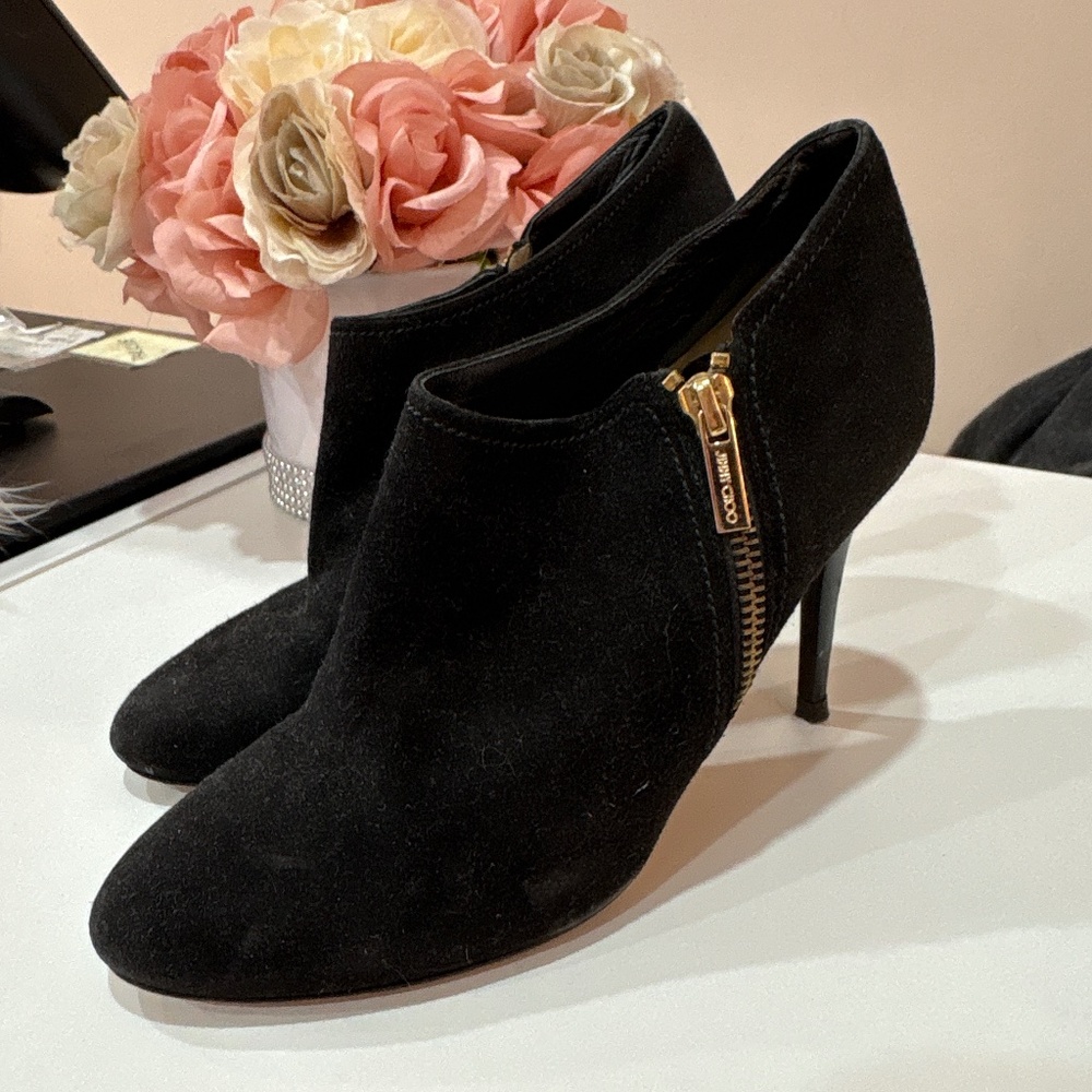 Jimmy Choo black suede booties